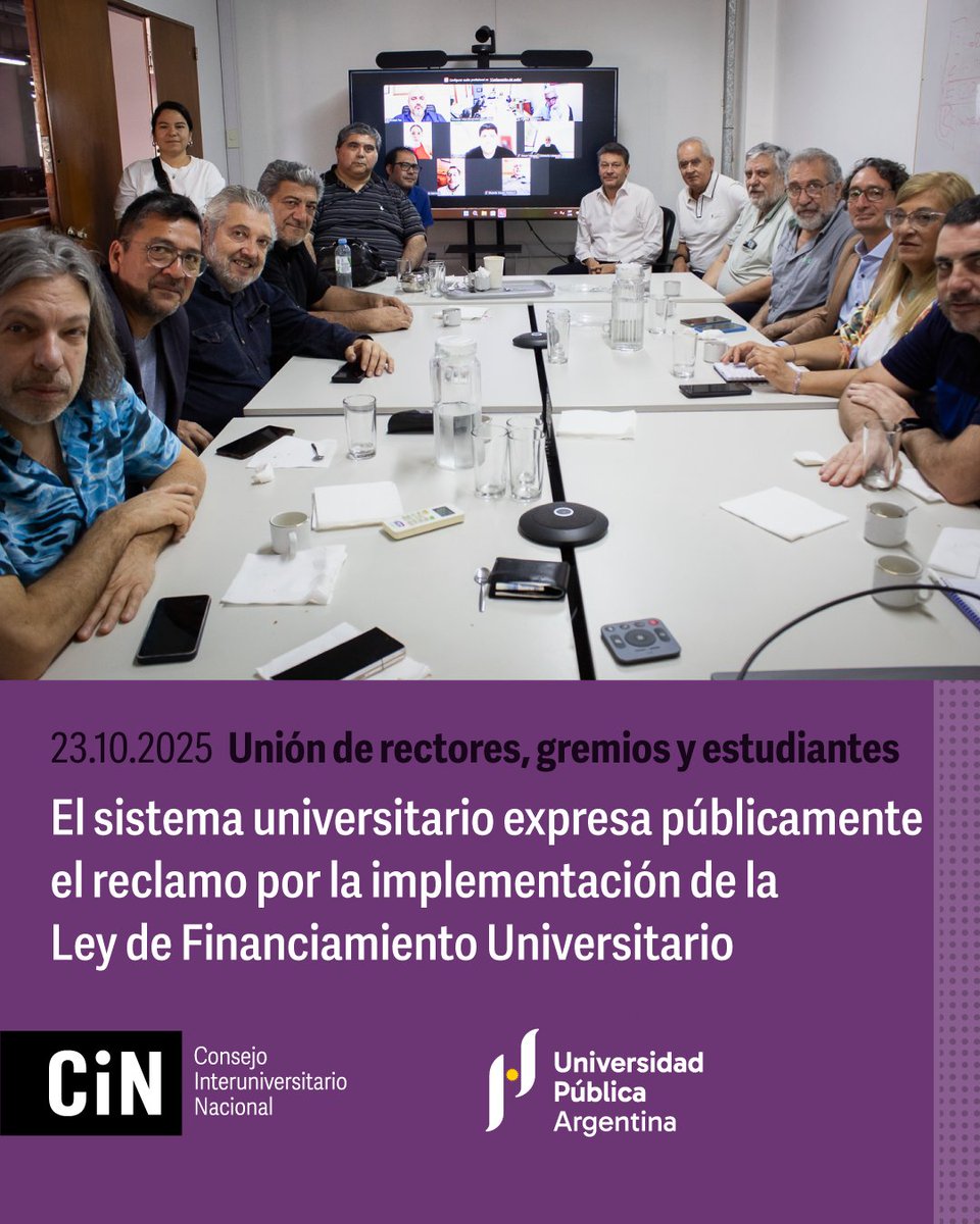 Este jueves se reunieron representantes del Frente Sindical de Universidades Nacionales, de la <a href="/laFUA/">F.U.A.</a> y el presidente y el vicepresidente del <a href="/CINoficial/">CIN</a>, Oscar Alpa y Franco Bartolacci, y expresaron públicamente que recurrirán a la justicia para insistir con la ley aprobada...