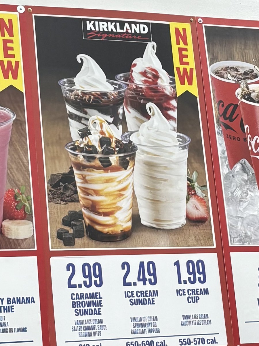 Costcoフードコート新作のサンデー！

見た目通り甘〜〜いけど、
このボリューム&amp;豪華トッピングで$2.99はコスパ最高では🤭🍫🍦
