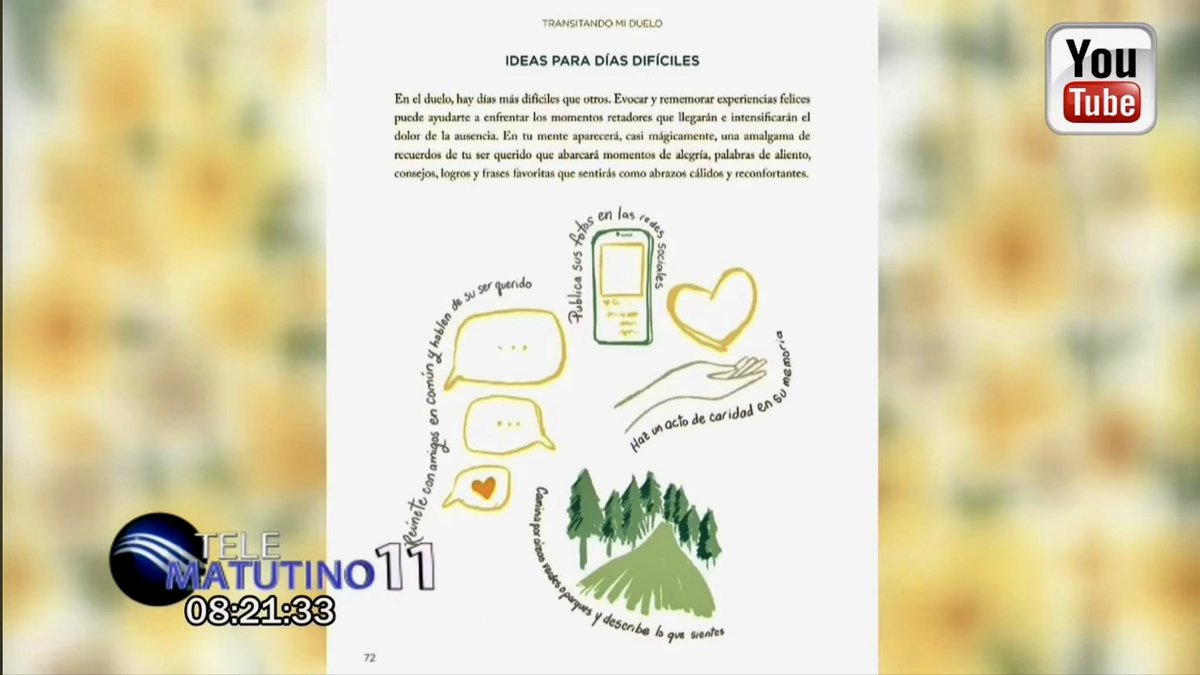 Participación esta mañana en el tele matutino 11 con los buenos amigos Ramón Nuñez y Jacqueline Morel donde abordamos la temática del duelo y esta herramienta de apoyo a dolientes de mi autoría desde la perspectiva académica "Mi cuaderno de duelo". Las actualizaciones del duelo,