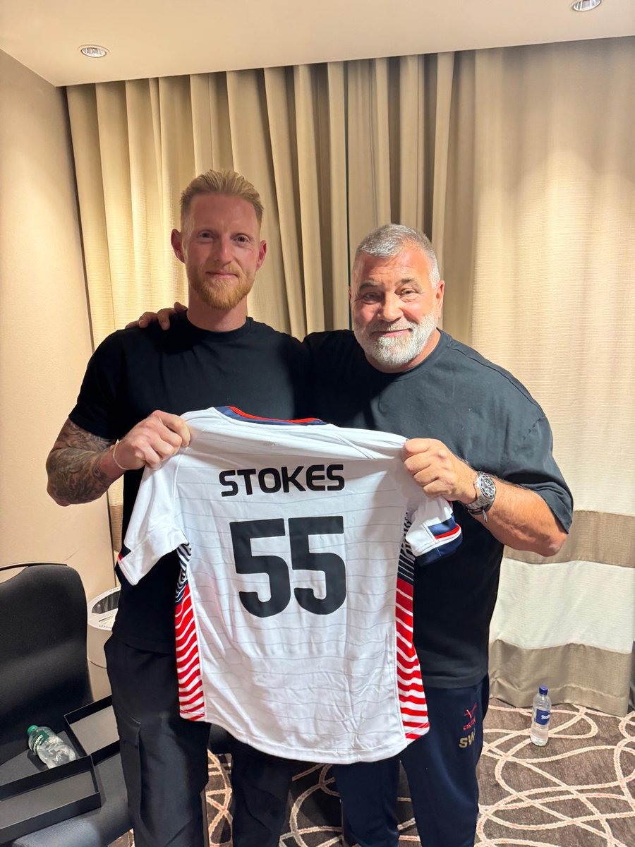 Ben Stokes presents England's shirts ahead of the first Ashes Test at Wembley.

A special guest ahead of what promises to be a special day.

This feels a level above anything I've known covering rugby league.