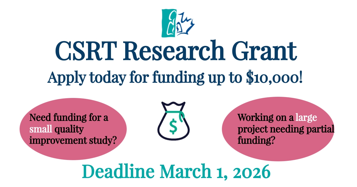 CSRT_tweets's tweet image. CSRT members - are you conducting research on a small or large scale? Consider applying for a CSRT Grant up to $10,000. Deadline March 1, 2026.
csrt.com/member-resourc…