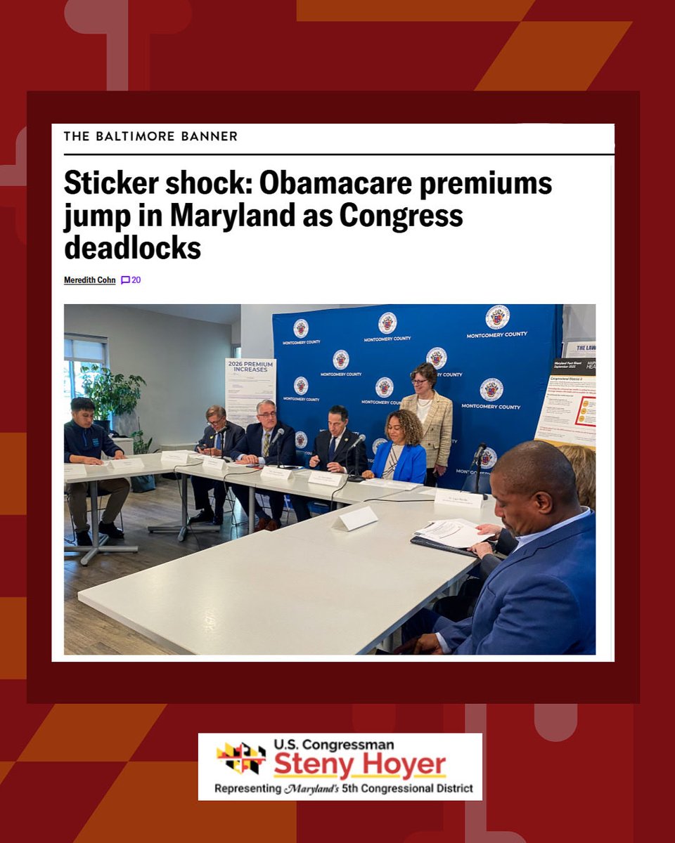 The expiration of ACA subsidies would deal a staggering blow to thousands of Marylanders' financial well-being &amp; overall health.

Team Maryland demands Republican leadership bring the House back into session &amp; act swiftly to protect the subsidies and save affordable health care.