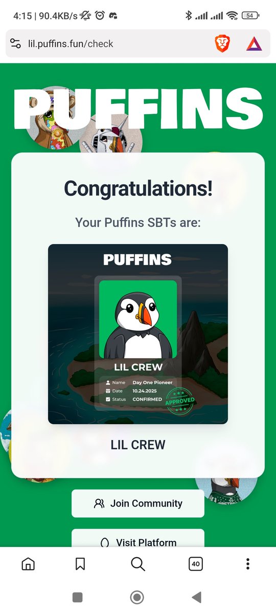Hi <a href="/ppuffins/">Puffins</a> , this good?
