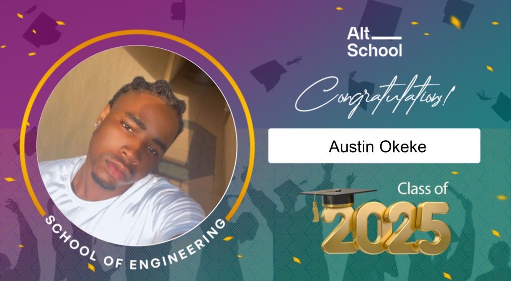 marlin_dim's tweet image. Just graduated with my Diploma in Cybersecurity.
Thank you @AltSchoolAfrica 
#AltGrads2025