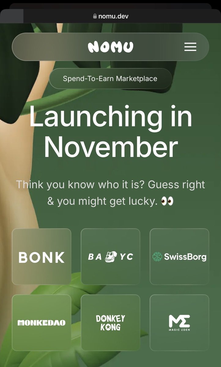 StephaneS18381's tweet image. Spend to earn Marketplace
All 6 are banger 🔥

🚀 Something’s cooking at @EatwithNomu 
Launching in November 👀
Can you guess who’s behind it?

🔸 @bonk_inu
🔸 @BoredApeYC
🔸 @swissborg
🔸 @MonkeDAO
🔸 @DonkeyKong
🔸 @MagicEden

#Web3 #Solana #SpendToEarn #Crypto #NFTs