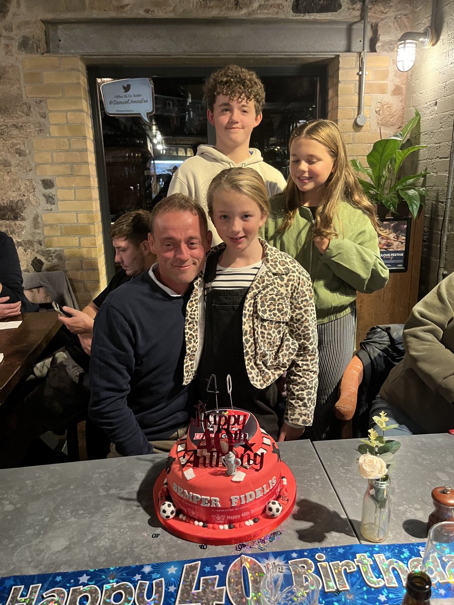 Celebrating <a href="/anth_ecfc/">Anthony Beveridge</a> 40th birthday the day after <a href="/OfficialECFC/">Exeter City FC</a> whopped Plymouth. <a href="/ecfc/">ecfc</a>