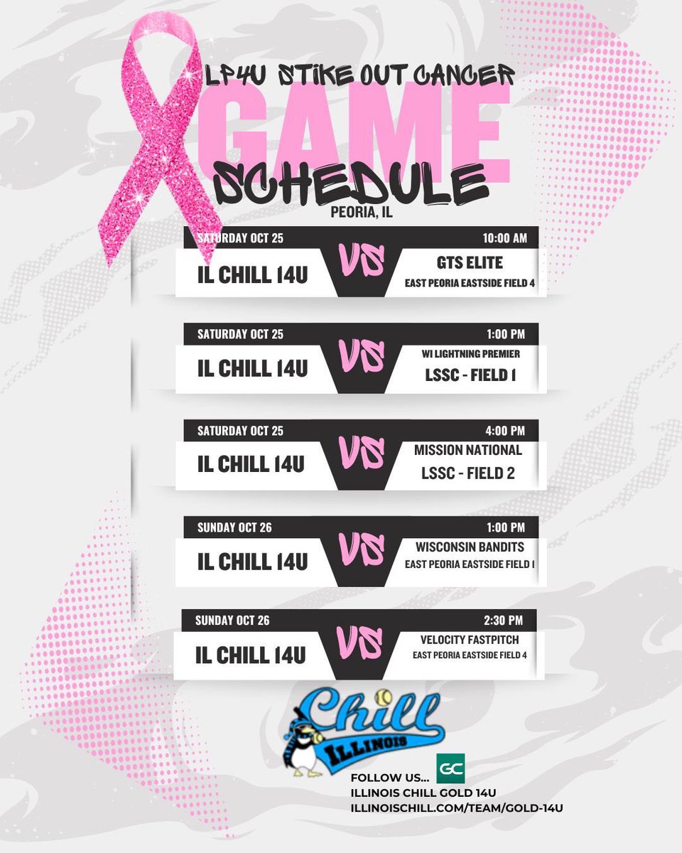 A great cause. A great game. Looking forward to playing softball in Peoria this weekend!
<a href="/ILChillGold/">Chill Gold Softball</a> <a href="/MsDuehr/">Olivia Cocciemiglio</a> <a href="/jimdonovan45/">Jim Donovan</a> <a href="/aliekennedy47/">Coach Alie Kennedy</a> <a href="/TonySmithNUSB/">Anthony Smith</a>