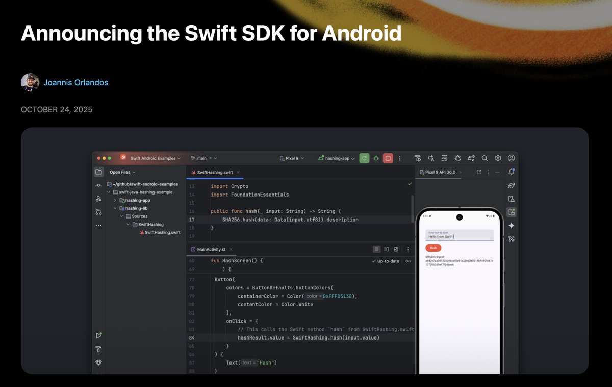 mahersafadii's tweet image. Apple just released an official  SDK for Android, crazy times.
swift.org/blog/nightly-s…