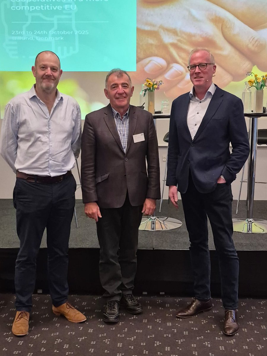 Enjoyed chairing COGECA <a href="/COPACOGECA/">COPA-COGECA</a> business forum in Denmark. 2025 is UN International year of  Co-operatives Great to be joined by our ICOS CEO TJ Flanagan and ICOS Deputy President Sean Brosnan. Co-ops worldwide are crucial to food security, sustainability and rural vibrancy.