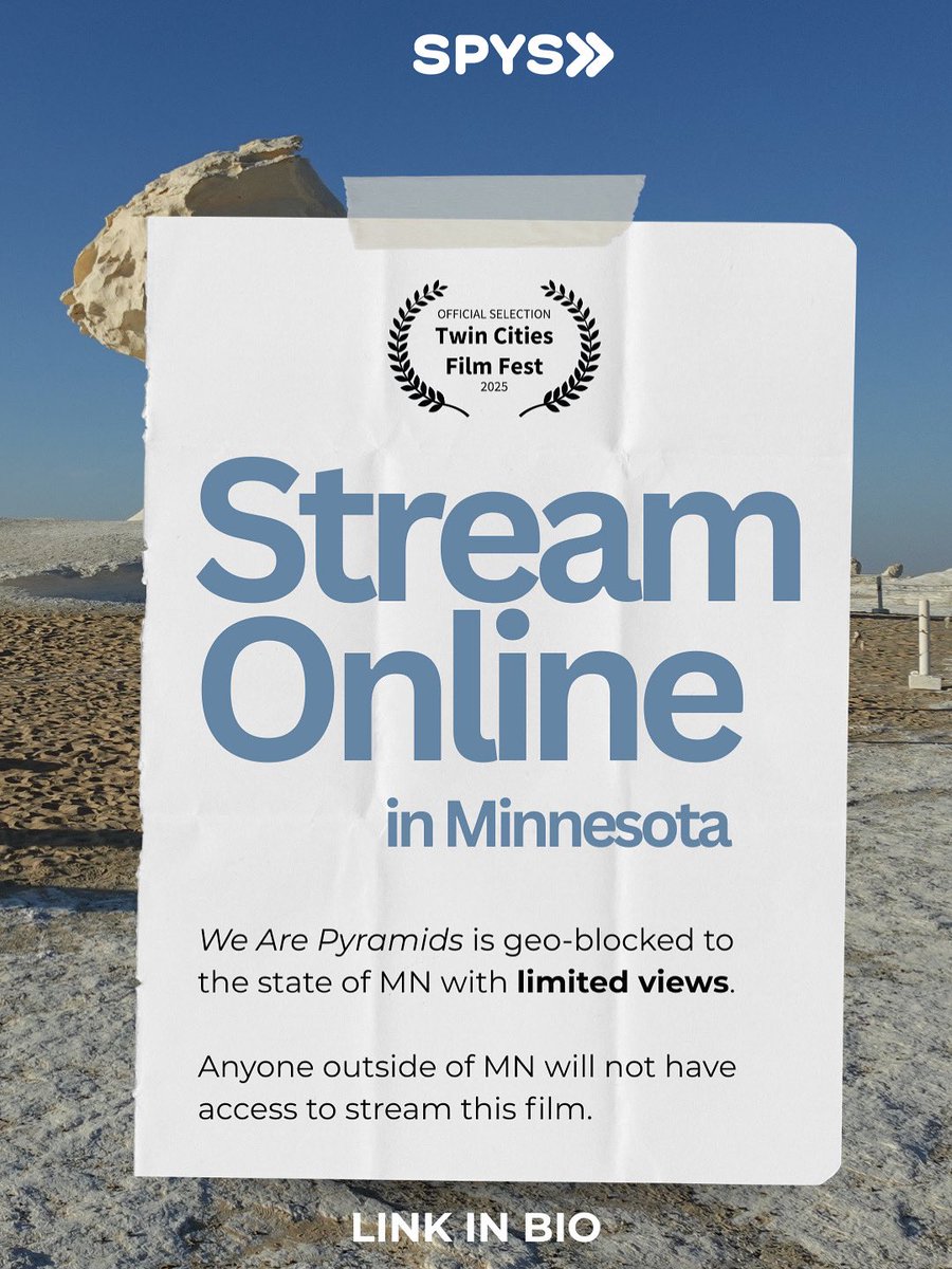 StPaulYouthSvcs's tweet image. Couldn’t make the premiere? No worries! 

You can now stream We Are Pyramids online—available in Minnesota only (limited views!).

🎥 Watch now: twincitiesfilmfest.org/film-fest-movi…

#TCFF #TCFF2025 #FilmFest