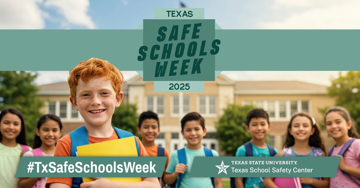 TxSchoolSafety's tweet photo. #SchoolSafety is a shared responsibility. Thank you for the work you do each day to create safe and healthy environments. Follow us throughout the year and join our email list to receive notices about trainings and new resources ๐ https://t.co/ludbeSIyfX
#TxSafeSchoolsWeek https://t.co/dyb1JUuBiI