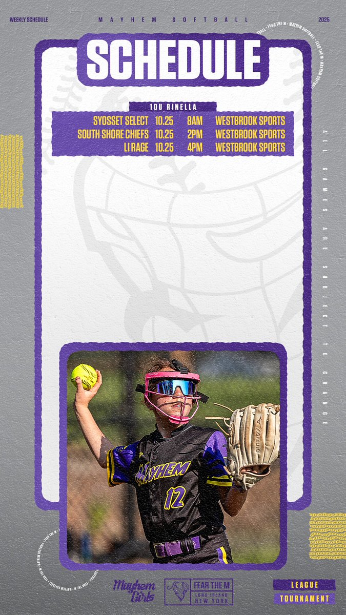 This Week in Mayhem Softball
_
Fear the M
_
#mayhemsoftball #axcesssoftball #youthsoftball #softball  #longisland  #fearthem