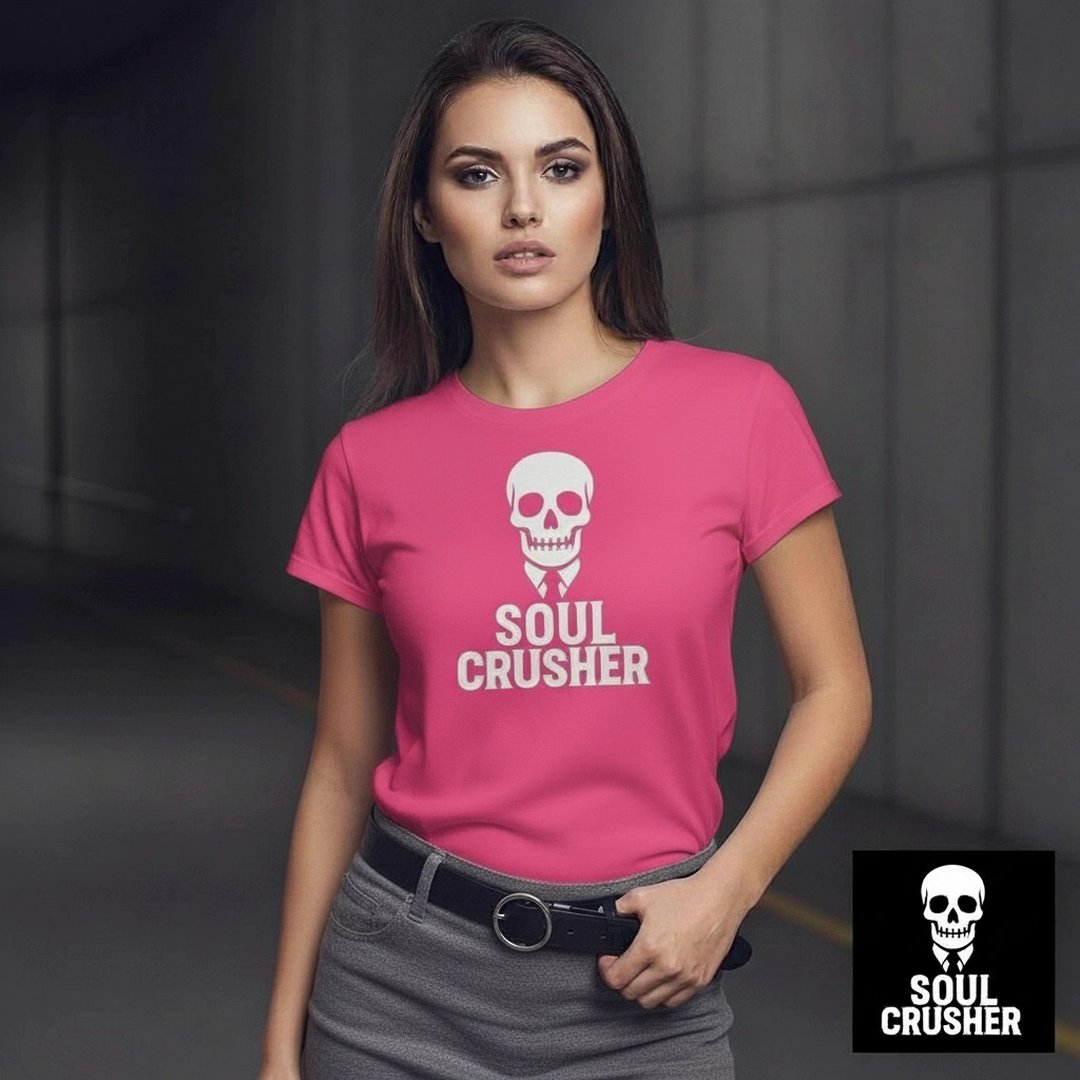simplymessenger's tweet photo. ATTENTION, The Boys! This is not a drill! Our Soul Crusher queen just dropped HEAT in a pink shirt and grey mini-skirt, repping the iconic skull logo front and center. If you’re not rocking Soul Crusher, what are you even doing?? #SoulCrusher https://t.co/WFirY70FpD https://t.co/5zCGGHB33l