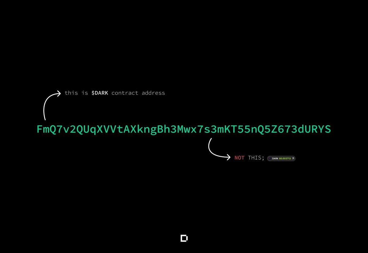 This is the only official $DARK contract address 👇

FmQ7v2QUqXVVtAXkngBh3Mwx7s3mKT55nQ5Z673dURYS