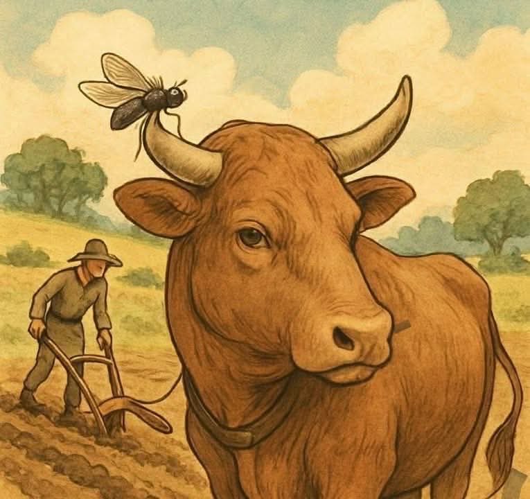 🔶يُحكى أن ذبابةً وقفت فوق قرن ثور يحرث الأرض، فلما عادت إلى بيتها، سألتها ذبابة أخرى: أين كنتِ؟
فقالت: كنا نحرث!
وهكذا هم بعض الدول اليوم 😳😳