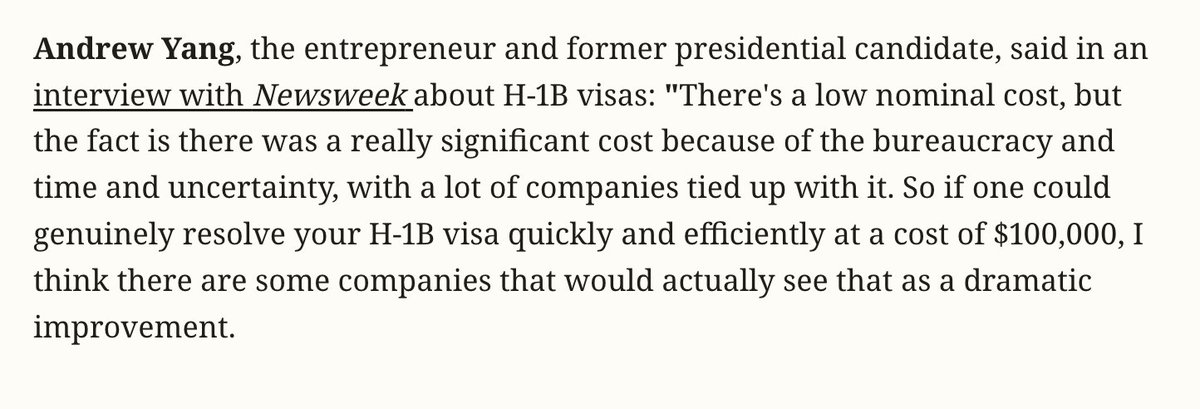 SpeakSamuel's tweet photo. For some bizarre reason @AndrewYang thinks that the $100,000 H-1B fee speeds up the visa approval process or something. https://t.co/PK1R3ALNZO https://t.co/egcFgpdTjH