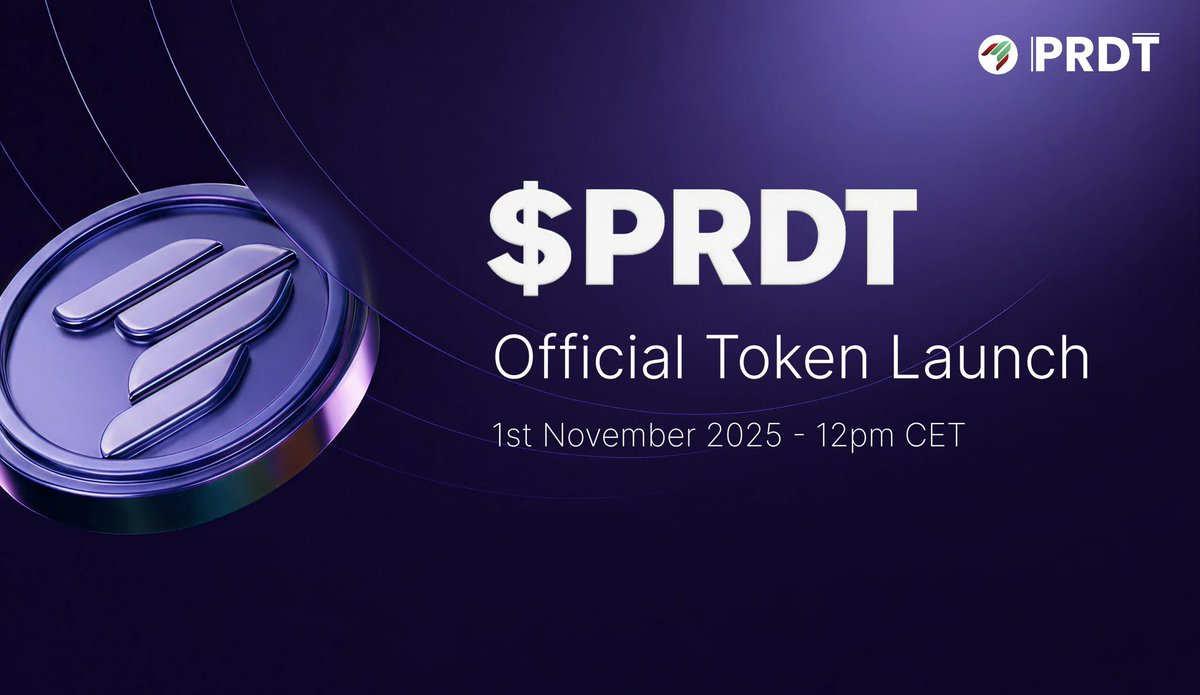 Tagagiweb3's tweet image. Mark your calendars. After 4 years of building.

 $PRDT launches November 1st, 2025 - 12PM CET.

Let’s make history together. 💚