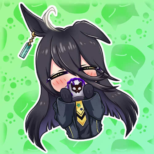Ara_LynnVT's tweet photo. Manhattan Café invites you to stay with her and enjoy some coffee, but something in the air feels...wrong🖤☕️

Hope you guys like it! 💜🎃
#manhattancafe #CoffeeLover #chibiart #umamusume #digitalart #fanart #Halloween2025 https://t.co/FGjRFiAgKD
