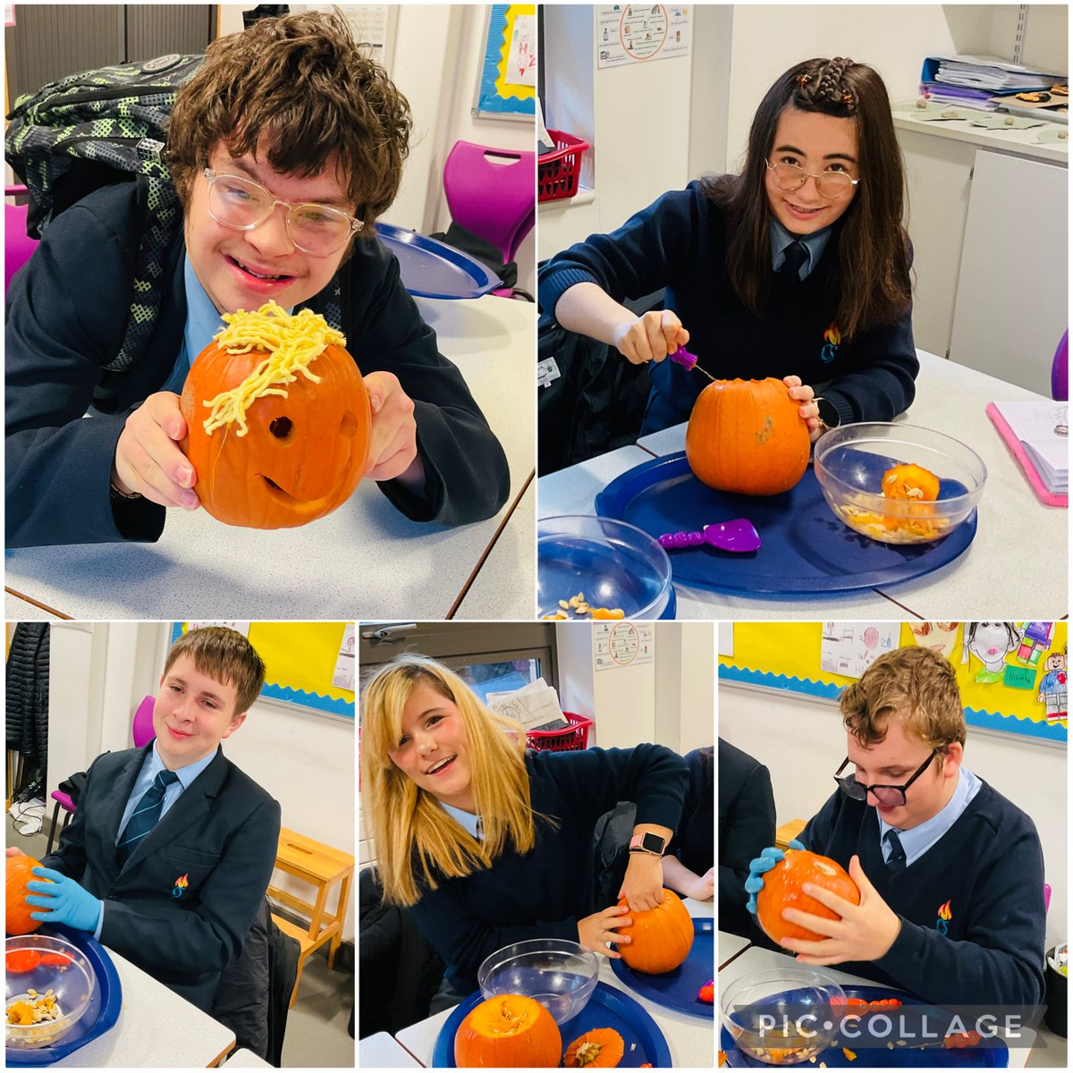 MCS_SRB's tweet image. Year 11 enjoying their pumpkin carving this week. They showed some pretty impressive creativity 🎃👻
