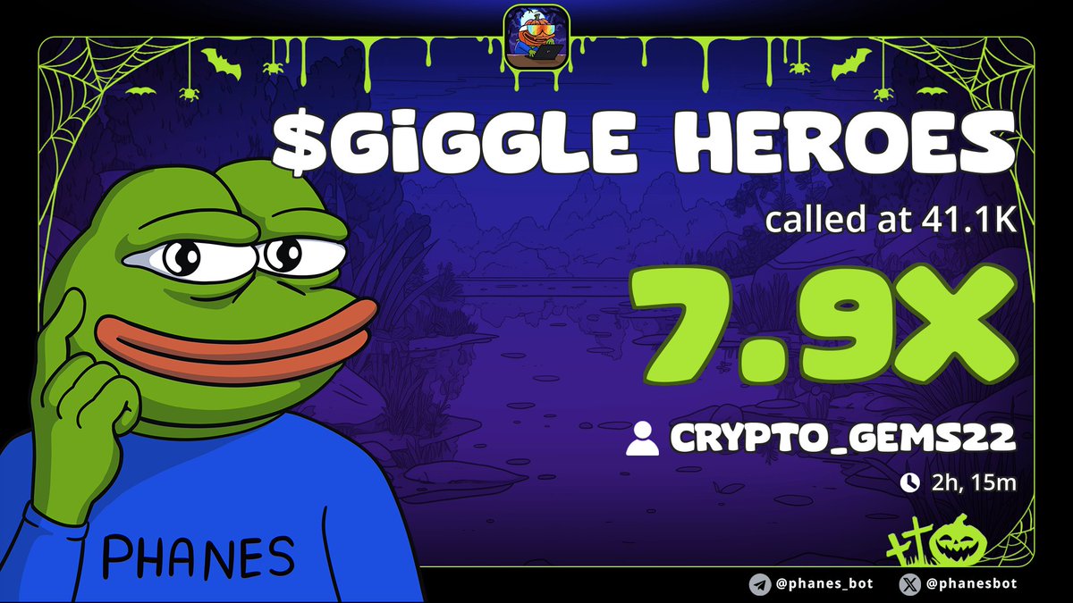 7.9x pump from my call on $GIGGLE HEROES
TG frens eating 🥣 good

0xe29a183d8546b18dd95825180419cffc2b264444