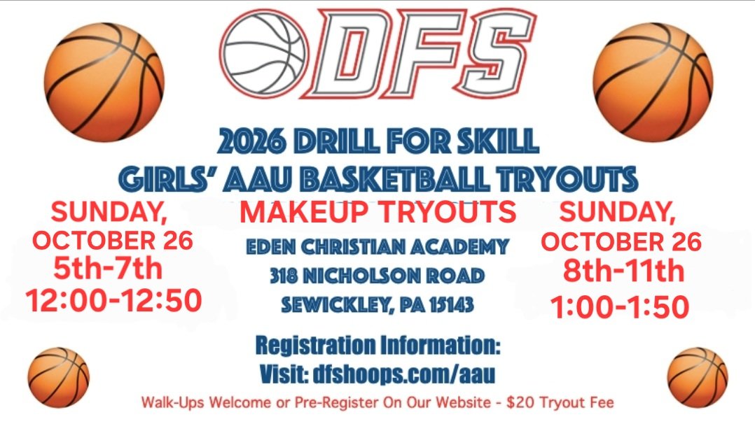 🚨REMINDER🚨
DFS AAU Youth Girls Makeup Tryouts are this weekend!
