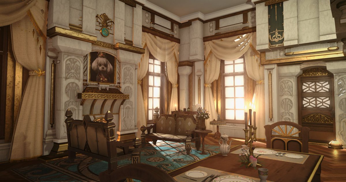 FeelioArt's tweet photo. Royal Quarters for her Majesty WIP ☺️
#FF14 #ffxiv #ff14housing #ffxivhousing #HousingEden #hgxiv #FF14ハウジング https://t.co/nAVUihFbnK