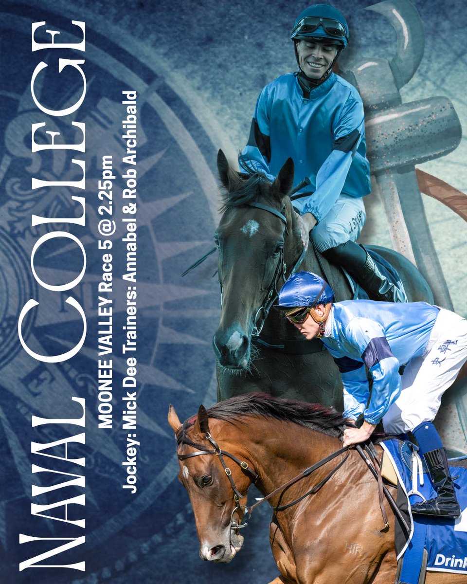 Naval College heads to Moonee Valley on Cox Plate Day. 

Race 5 @ 2.25pm    
Group 3 JRA Cup 2040m  

Jockey: Mick Dee        
Trainer: @ANeashamRacing 

#highclereracingaustralia #racewithhighclere #navalcollege