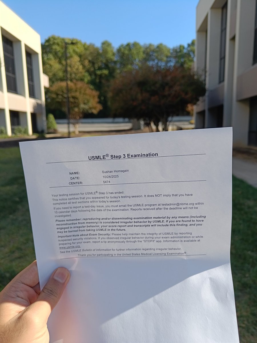 Homezsushan's tweet image. Done with the USMLE!!!
Step 3 ✅
