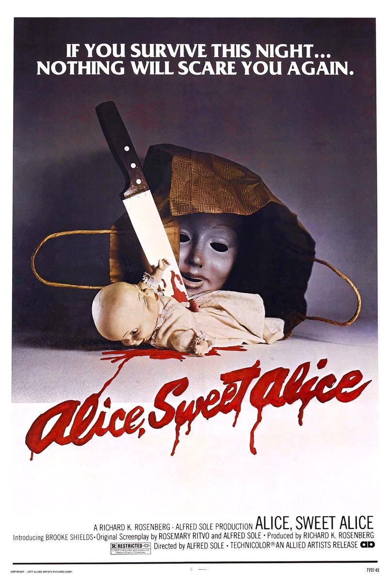 BeAfraid_horror's tweet image. I&apos;m gonna recommend lesser known horror movies every day this month until Halloween

Today&apos;s movie: Alice, Sweet Alice (1976)