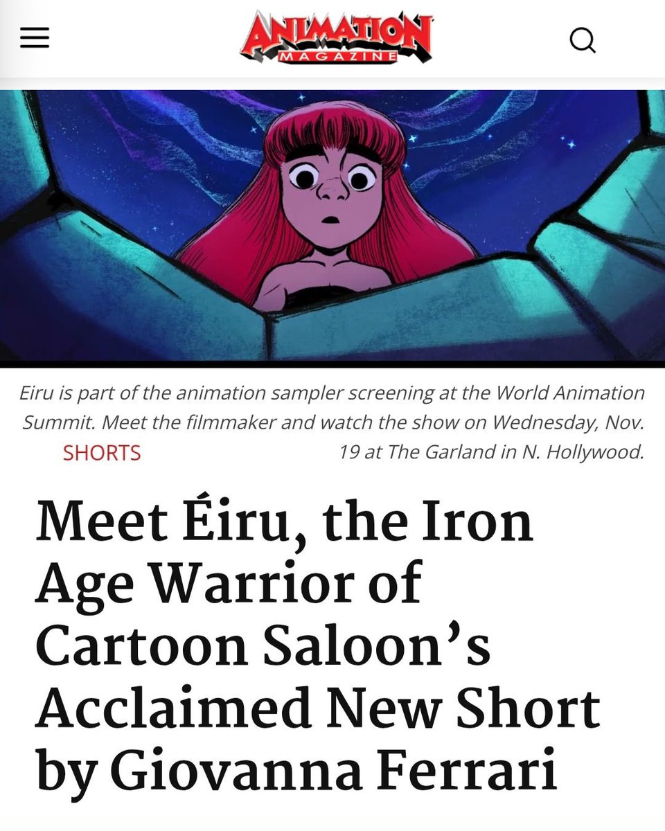 Learn more about the making of "Éiru" in an <a href="/animag/">Animation Magazine</a>  interview with Éiru writer &amp; director Giovanna Ferrari and Éiru producer Nora Twomey.

Meet the Giovanna at The World Animation Summit next month in N. Hollywood 
animationmagazine.net/2025/10/meet-e…