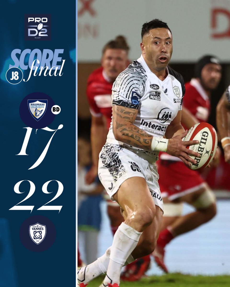 rugbyprod2's tweet photo. Le patron est Breton 👊
Succès plein de maitrise et de pragmatisme du @RugbyClubVannes qui s'installe au sommet du championnat 👀
#PROD2 https://t.co/eONfk1gt7P