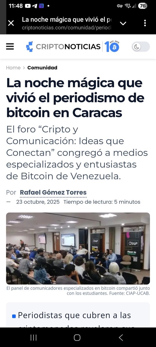 Agradecemos a <a href="/CriptoNoticias/">CriptoNoticias</a> por su participación en el evento "Cripto y Comunicación: Ideas que conectan" 📰

📌 Repasamos los retos y oportunidades al informar sobre criptoactivos y el ecosistema blockchain 

ℹ️ Lee más: criptonoticias.com/comunidad/peri…
