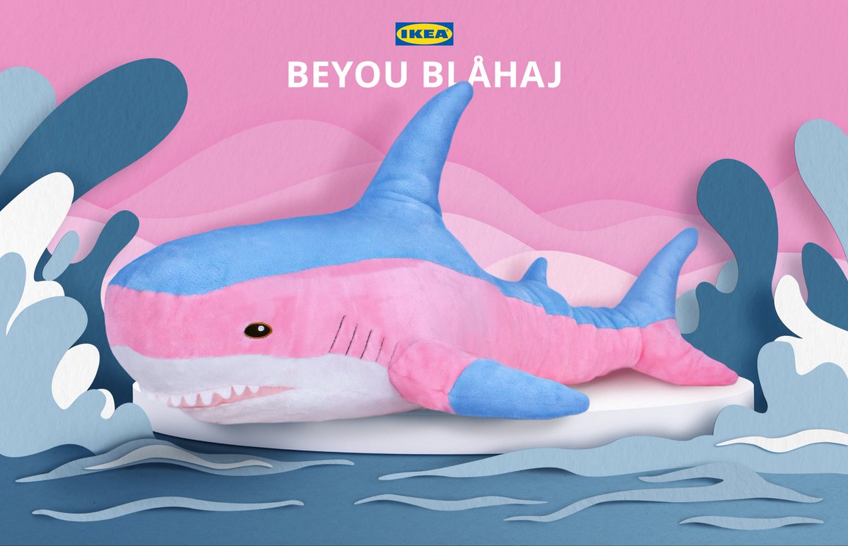 Just found out that IKEA made a trans Blahaj 🦈