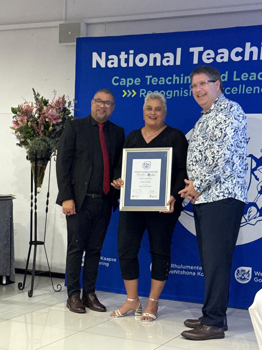KarenR_Dudley18's tweet image. A wonderful evening celebrating our National and Provincial Teaching Awards winners and all the Adjudicators and staff who supported our nominees with @MinisterDavidMaynier @WCED_CTLI 👏 🏆 @teachingconnect
@WCEDnews @almaret_toit
@NTA
#TeachersMatter