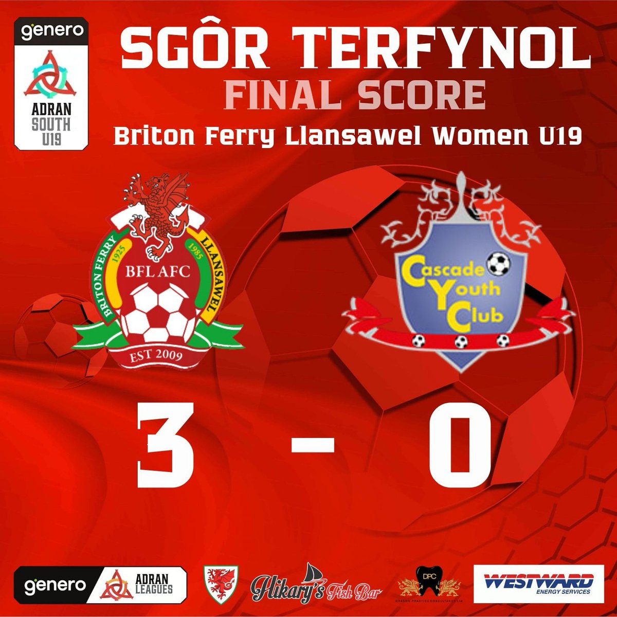 BFLAcademyGirls's tweet image. ⚽️Final score⚽️

@BFLLAFC 
@AdranLeagues 

#IAmRed 🔴⛴️