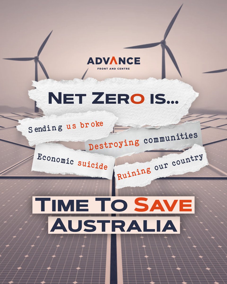 FairAusADV's tweet image. It's time to save Australia and Dump Net Zero.
