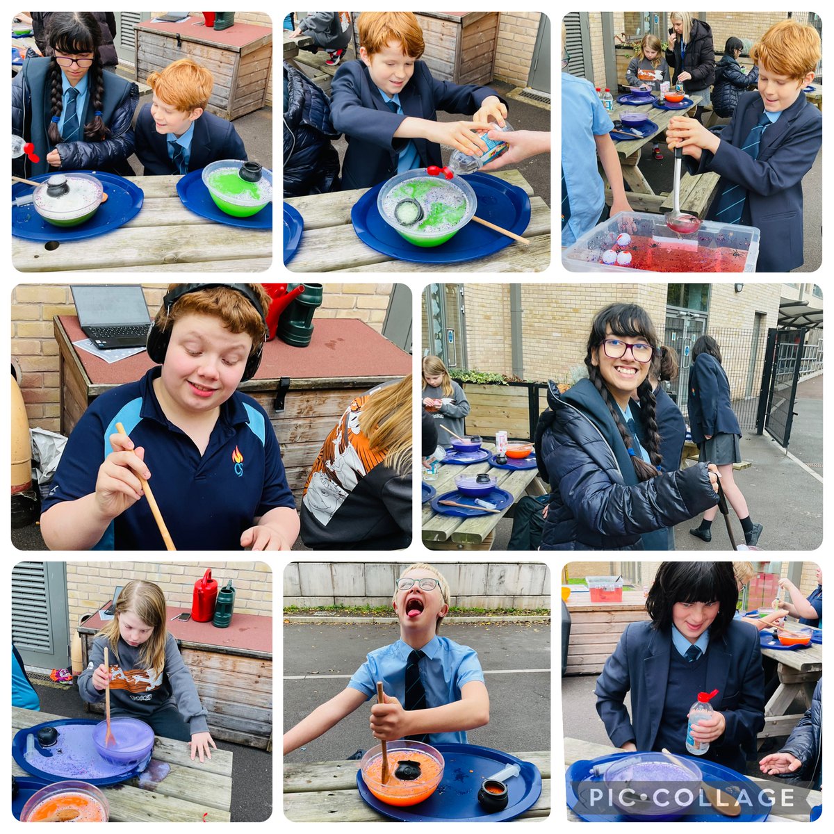MCS_SRB's tweet image. Double, double toil and trouble; fire burn and cauldron bubble.  Potions and sensory exploration for Dosbarth Derwen, as their Halloween treat this week 🧙🎃🍂👻