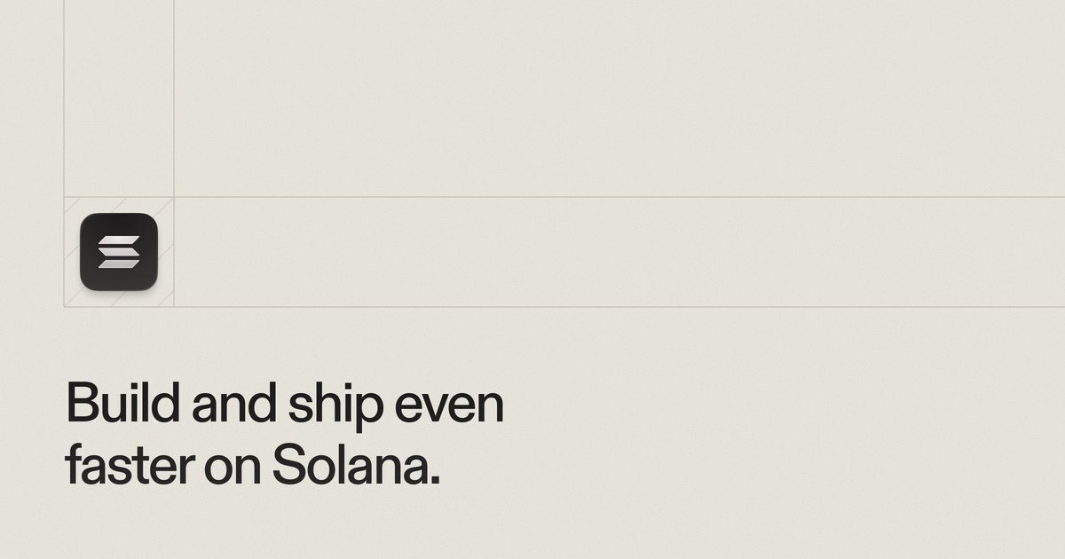 Solanaロゴとスローガン 'Build and ship even faster on Solana.' をフィーチャーした Launch on Solana のプロモーション画像