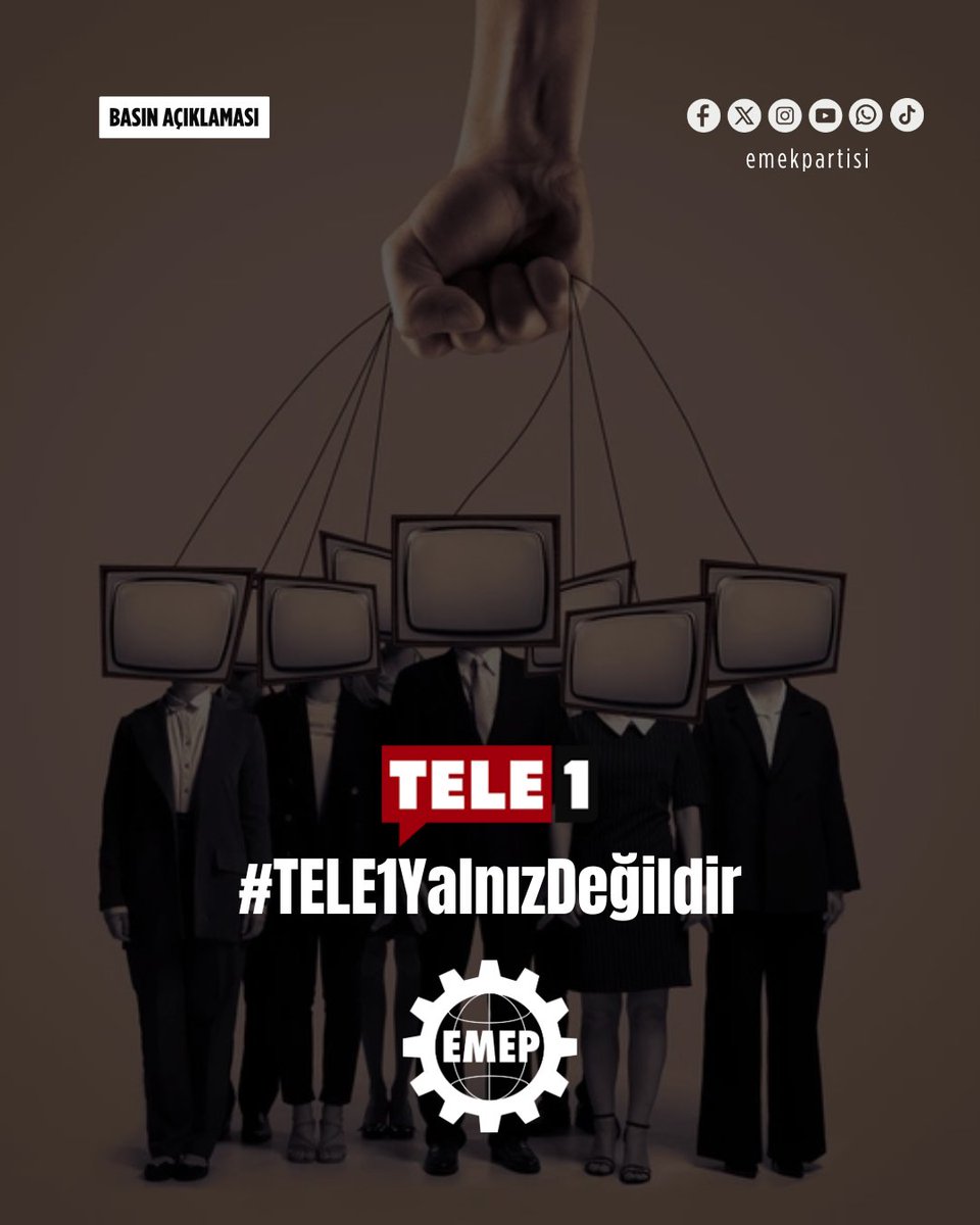 Uyduruk gerekçelerle Tele1 Genel Yayın Yönetmeni Dr. Merdan Yanardağ’ın operasyonla gözaltına alınması, ardından TMSF eliyle kayyım atanmasını kınıyoruz. 

Saray rejiminin halktan yana haber yapan ve sarayın baskılarını teşhir eden tüm muhalif yayın organlarını susturma aracı
