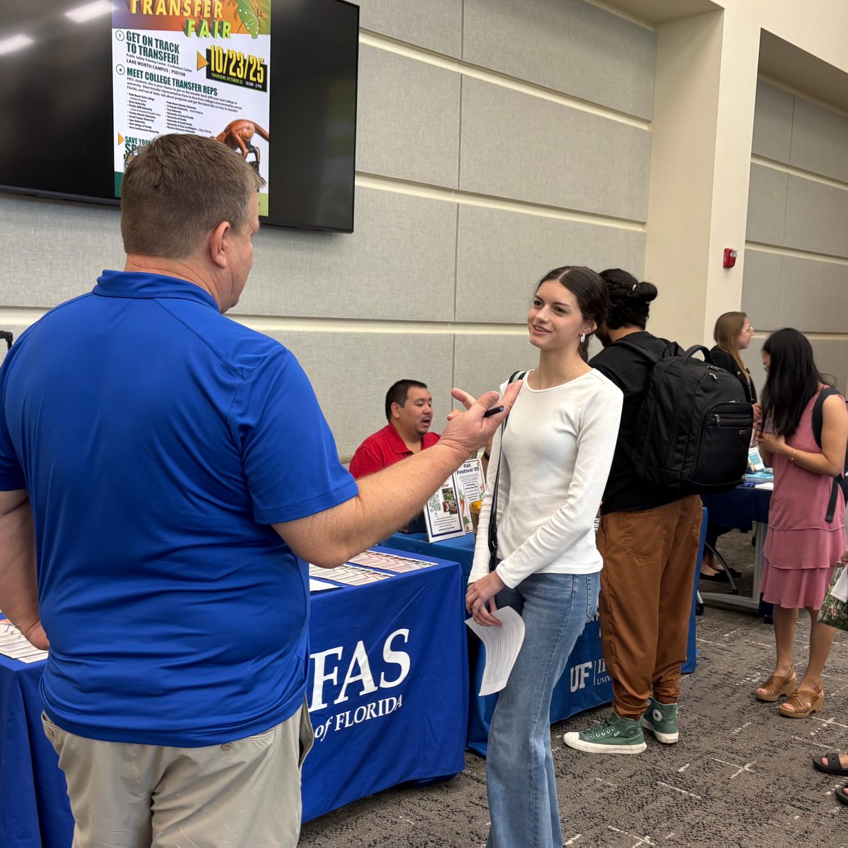 PBStateCollege's tweet photo. We’re celebrating National #TransferStudentWeek by highlighting our amazing staff who guide students every step of the way. 📸 Scenes from this week’s Transfer Fair, where students met with universities and learned how to make their next move after PBSC. https://t.co/Mr7BYDGZCJ https://t.co/1SFNRAwtEQ