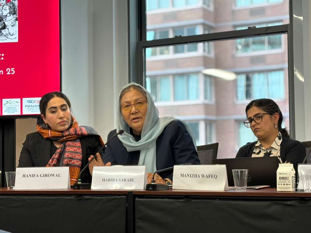 25 years ago, women's participation in peace &amp; security was enshrined in #UNSCR1325.

Yet today, in #Afghanistan, that promise has been shattered.

"The systems that once protected us are gone. It is not enough to commemorate resolutions — you must uphold them!” - <a href="/SarabiHabiba/">Habiba Sarabi</a>