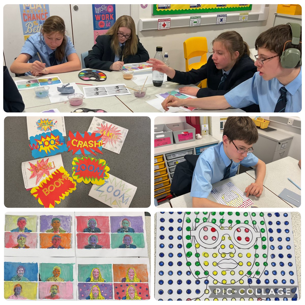 MCS_SRB's tweet image. Just look at the amazing pieces of pop art created by Year 9 in PEA this term. They have worked so hard 🎨🎭
