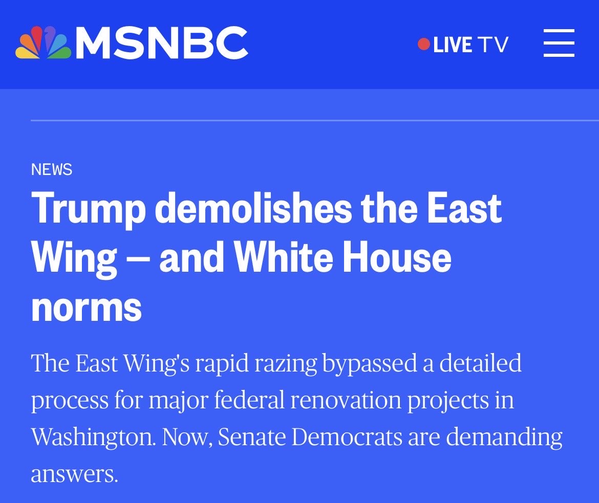SenWarren's tweet image. FOLLOW THE MONEY: Billionaires and corporations with business in front of the Trump administration are coughing up millions to build Trump&apos;s BALLROOM.

What are these companies getting in return?

I&apos;m pushing for answers.
