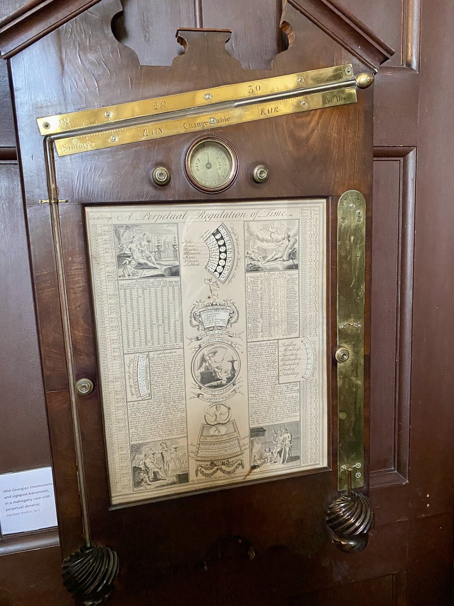 Saw this VERY old barometer and thermometer recently in Blair Castle near Pitlochry, Scotland 🏴󠁧󠁢󠁳󠁣󠁴󠁿, in a visit to the homeland.  The identifying card says it was “mid-Georgian,” which could mean late 1700’s to early 1800’s. <a href="/CumberlandWx/">Upper Cumberland Weather</a> <a href="/cookevillewxguy/">Michael Detwiler</a> <a href="/NC5_LelanStatom/">Lelan Statom</a>