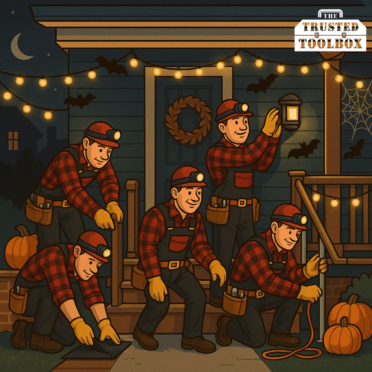 TrustedToolbox's tweet image. Halloween is almost here. Keep the porch safe and festive. We install rail grips, fix loose steps, add bright entry lights, hide cords, place non slip mats, and secure décor so trick or treating is worry free. Need it done fast.

Book our Handyman for a Day!