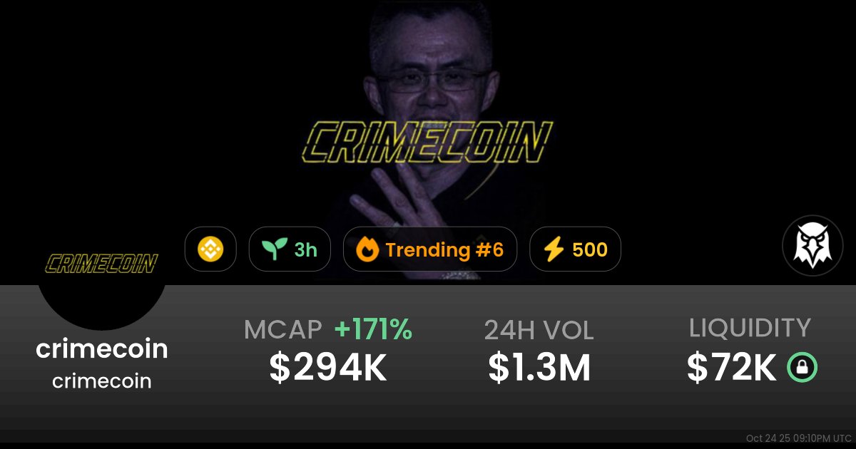 🐕 JINDOTREND NEW LISTING 🐕

🔗 bsc

crimecoin - $crimecoin

0xddeC5C5eafF65879a03a071C9434Bf8747284444

jindotrend.io/detail/0xddeC5…

📈 LIQ: $72.7K | MC:$300.2K