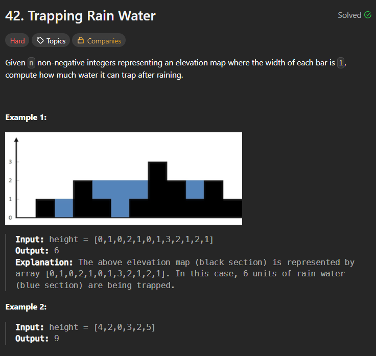 Ojas_sinh's tweet image. Solved the Trapping Rainwater problem 💧 in Java!
Used the prefix–suffix (LeftMax–RightMax) approach — O(n) time, O(n) space.😎
#LeetCode #DSA #100DaysOfCode #CodingJourney #ProblemSolving #Java