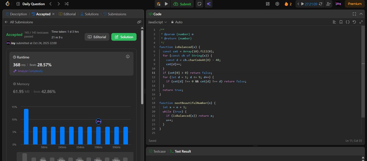 blaq_coder's tweet image. Day 25/100 of #100DaysOfCode  
✅ Solved 2 LeetCode problems  
✅ Did a mock interview on Exponent (that humbled me 😅)  
Sharpening both problem-solving and interview skills, one day at a time 💪  
#100DaysOfCode #FrontendDev