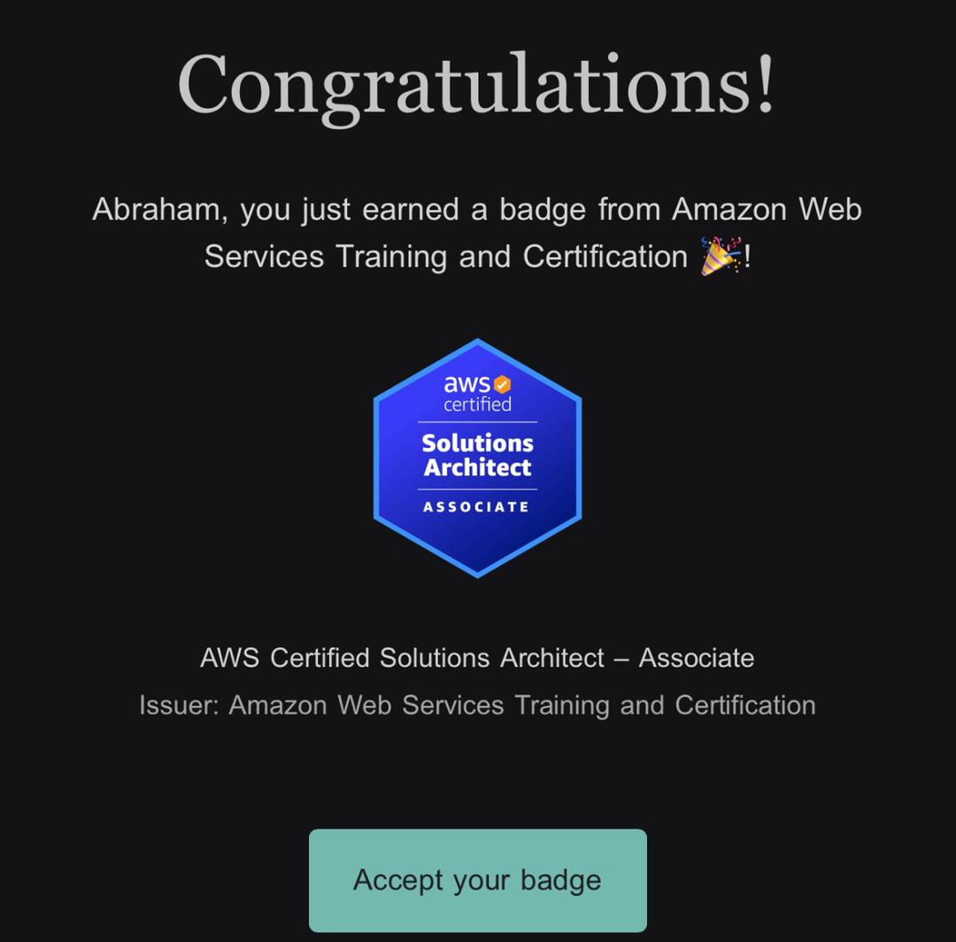 the_abrahamaudu's tweet image. We are so back!
Latest AWS Certified Solutions Architect y'all!
#AWS #CloudComputing #AI #ML #DataScience