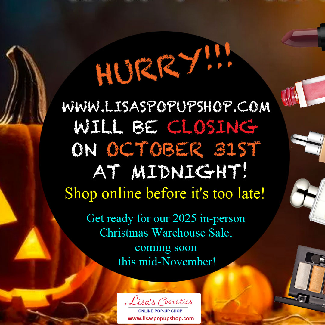 LisasCosmetics's tweet image. HURRY!
Lisaspopupshop.com will be closing on
Oct 31, 2025 at midnight.
Shop online before it&apos;s too late!
lisaspopupshop.com

#lisascosmetics #toronto #torontoblogger #torontolife#beautyblogger #torontomua #torontostyle#torontoigers #scentoftheday #perfumelover#markham